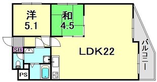 三ノ宮駅 徒歩7分 11階の物件間取画像